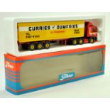 Tekno 1/50 diecast truck issue comprising DAF Box Trailer in the livery of Curries of Dumfries.