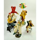 An unusual ceramic type Clown Figure group. Some light damage but generally good. Note: We are