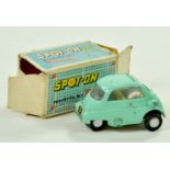 Spot-On No. 118 BMW Isetta Bubble Car in light blue. Good, with notable wear in fair box. Note: We