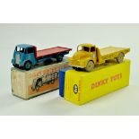 Dinky Guy Flat Truck in harder to find colour combination of red and mid-blue, good in fair box,