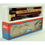 Tekno 1/50 diecast truck issue comprising DAF Curtain Trailer in the livery of Downton. Appears very