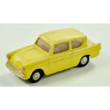 Tri-ang Spot-On No. 213 Ford Anglia. Issue is in yellow with red interior. A hard to find variation.