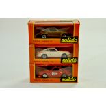 Solido 1/43 Trio comprising Porsche Carrera RS, No. 24. Various liveries. Excellent with boxes.