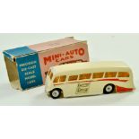 Morgan Milton Mini Auto Cars Series No. 316 Luxury Coach. Issue in cream with red flashes. Cast