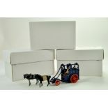 Trio of 1/32 Handbuilt Horse and Cart Sets. Resin and Plastic. Excellent, two never removed from