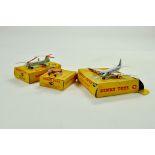 Trio of Dinky aircraft issues, generally good in fair boxes. Note: We are always happy to provide