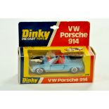 Dinky Toys No. 208 Porsche 914. Light blue with black bonnet. Red interior. Excellent in very good