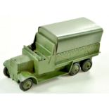 Dinky No. 151b Military Covered Wagon. Issue is in military green with green body, tin tilt and