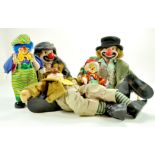 An attractive and bright type group of Bisque Clown Dolls - Figures. Appear Excellent. Note: We