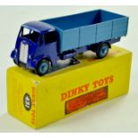 Dinky No. 431 Guy 4-ton Lorry. Issue with violet blue cab, chassis, light blue wagon body and