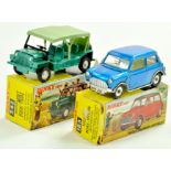 Dinky Duo comprising Mini Moke plus Mini Minor. Very Good in Fair to Good boxes. Note: We are always