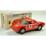 Asahi ATC Large Tinplate Battery Operated Ferrari Bernlinetta/Lemans. This bright example appears