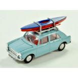 Triang Spot-On No. 274 Morris 1100 with Canoe. Issue is light blue with red interior plus plastic