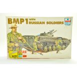 ESCI 1/35 Plastic Model Kit comprising BMP1 with Russian Soldiers. Ex Trade Stock, verified