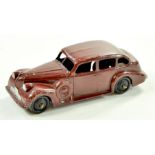 Dinky No. 39d Buick. Issue has maroon body, black ridged hubs. Appears generally good, some