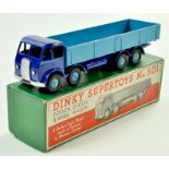 Dinky No. 501 Foden (1st type) Diesel 8-wheel Wagon. Issue is two-tone blue, with dark blue cab