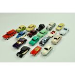 Dinky Toys diecast car group comprising mostly repainted issues. Generally display well, hence
