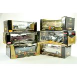 A group of Burago and Maisto 1/18 diecast car issues comprising various makers. Appear very good