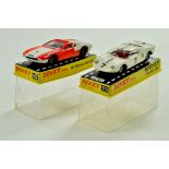 Duo of Dinky issues comprising De Tomaso and Ford GT. Both generally very good in boxes. Note: We