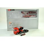 WSI 1/50 diecast truck issue comprising Scania Crane Truck plus low loader Trailer. Appears very
