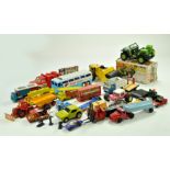 Playworn group of diecast and other related items, various makers including Matchbox, Timpo, Tonka