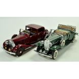 Franklin / Danbury Mint 1/24 Precision Diecast Vintage Car Duo comprising Rolls Royce and