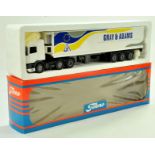 Tekno 1/50 diecast truck issue comprising Fridge Trailer in the livery of Gray and Adams. Appears