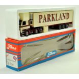 Tekno 1/50 diecast truck issue comprising Scania Fridge Trailer in the livery of Parkland. Appears