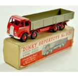 Dinky No. 501 Foden (1st type) Diesel 8-wheel Wagon. Issue is Red, with red cab and chassis, fawn