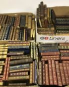 Four boxes of various antiquarian and other books mainly leather bound or leather spined various