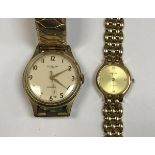 An Ingersoll gold plated cased wristwatch with expanding bracelet,