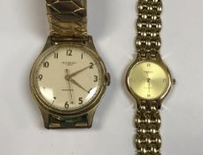 An Ingersoll gold plated cased wristwatch with expanding bracelet,