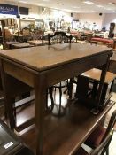 A mahogany fold over card table together with a Chinese hardwood coffee table and a pair of wine