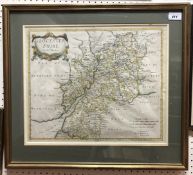 AFTER ROBERT MORDEN "Gloucestershire" hand coloured engraved map
