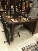 A circa 1900 mahogany extending dining table with single leaf