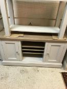 A Painted Furniture Company "Oxford" storage coffee table, grey painted with oak top,
