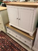 A Painted Furniture Company "Oxford" three drawer low table together with a matching two door