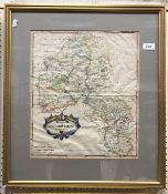 AFTER ROBERT MORDEN "Map of Gloucestershire" hand coloured engraving together with AFTER J SKELTON