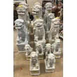 Five 19th Century Chinese blanc-de-chine figures of temple lions, approx 34 cm high,