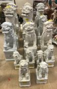 Five 19th Century Chinese blanc-de-chine figures of temple lions, approx 34 cm high,