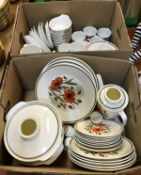 Two boxes of J & G Meakin "Poppy" dinner wares