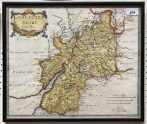 AFTER ROBERT MORDEN "Map of Gloucestershire" hand coloured engraving together with AFTER VAN DEN