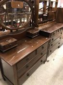 An Edwardian mahogany chest of three short over three long drawers,