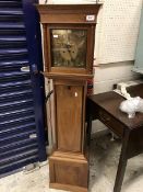 A modern walnut longcase clock of small proportions,