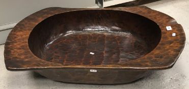 A large south-east Asian or possible Polynesian adzed hardwood bowl of large proportions