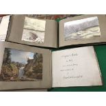 A collection of three Grand Tour sketch watercolour albums by Elizabeth Campbell circa 1818 to 1830