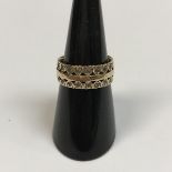 A 9 carat gold and diamond set love heart design ring, 3.