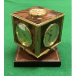 A Hermès Hall Dupre-Lafon rotating compendium desk clock with compass, clock, barometer,