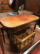 A 19th Century mahogany fold over card table together with a 19th Century walnut Canterbury