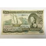 A Government of Seychelles 50 Rupees bank note dated 1st January 1969, No.
